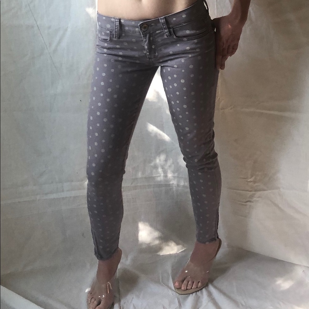 American Eagle Jeggings - Lilac Polka Dot